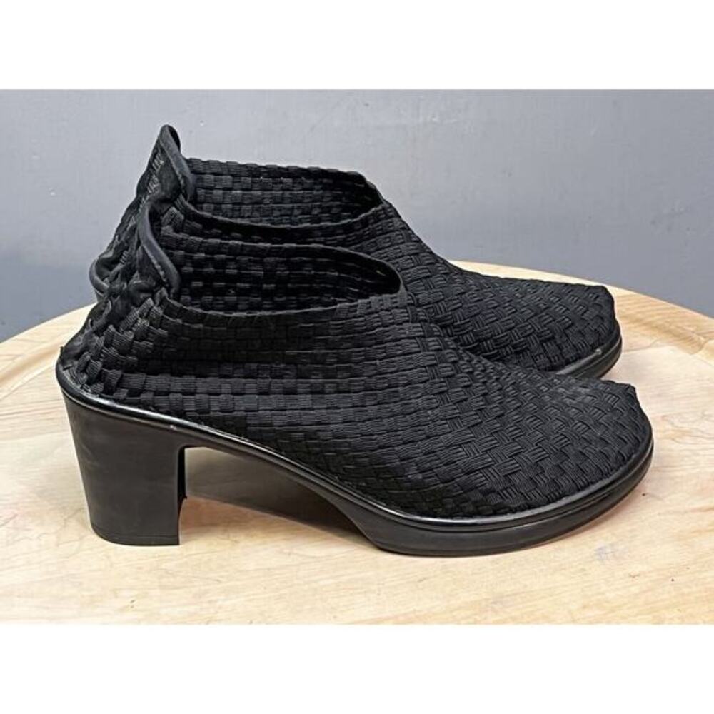 Steven By Steve Madden Woven Heel Womens 8.5 Black‎ Y2K Block Heel